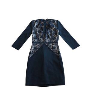 Bebe womens Sz XXS black lace Magda mini dress